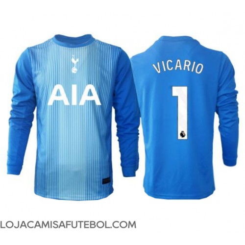 Camisa de Futebol Tottenham Hotspur Guglielmo Vicario #1 Goleiro Equipamento Secundário 2025-26 Manga Comprida
